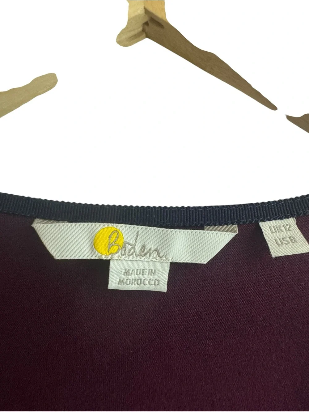 Boden Blouson Wrap Top Burgundy V Neck Cuff Long Sleeve Size 8